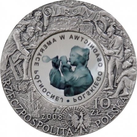 Coin obverse 10 pln 400 Years of Polish Settlement in North America
