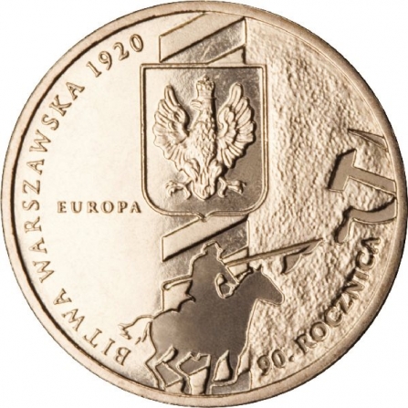 Rewers monety 2 zł 90. rocznica Bitwy Warszawskiej