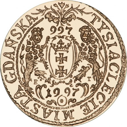 Rewers monety 200 zł Tysiąclecie Miasta Gdańska (997-1997)