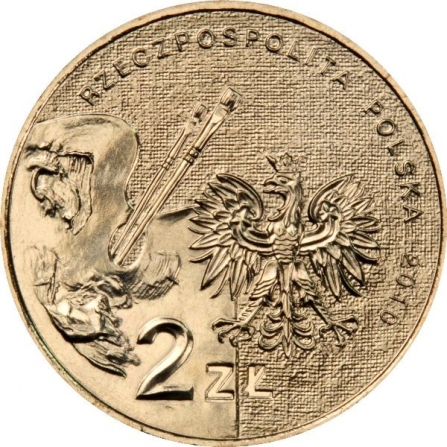 Awers monety2 zł Artur Grottger (1837-1867)