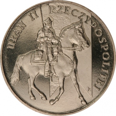 Rewers monety 2 zł Ułan II Rzeczpospolitej