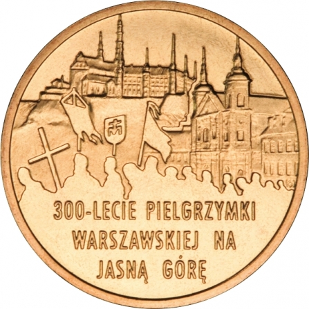 Rewers monety 2 zł 300-lecie Pielgrzymki Warszawskiej na Jasną Górę