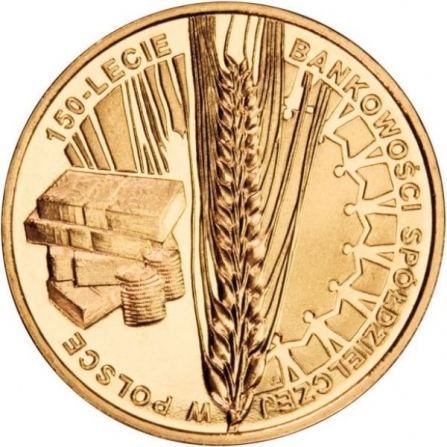 Rewers monety 2 zł 150-lecie bankowości spółdzielczej w Polsce