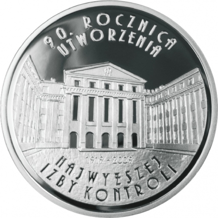 Rewers monety 10 zł 90. rocznica utworzenia Najwyższej Izby Kontroli