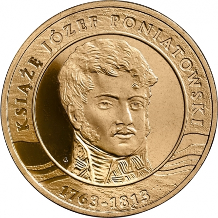 Rewers monety 2 zł 200. rocznica śmierci księcia Józefa Poniatowskiego
