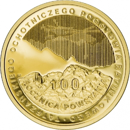Coin reverse 100 pln 100th anniversary of the establishment of the Tatra Mountain Voluntary Rescue Service
