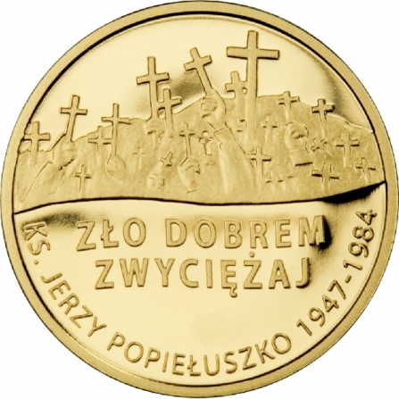Rewers monety 37 zł 25. rocznica śmierci Księdza Jerzego Popiełuszki