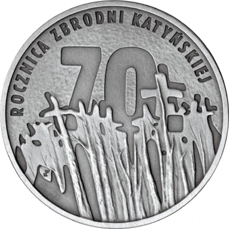 Coin reverse 10 pln 70th Anniversary of the Katyń Crime