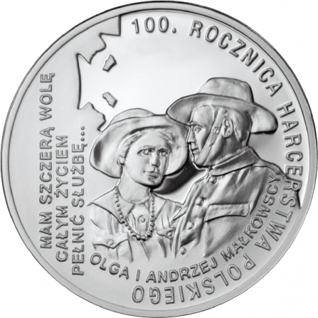 Rewers monety 10 zł 100. rocznica Harcerstwa Polskiego