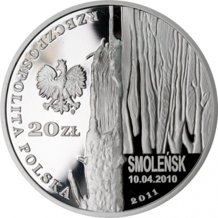 Coin obverse 20 pln In Memory of the Victims of the 10 April 2010 Presidential Plane Crash in Smolensk