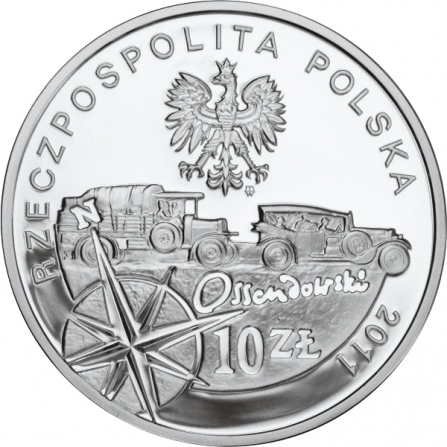Coin obverse 10 pln Ferdynand Antoni Ossendowski