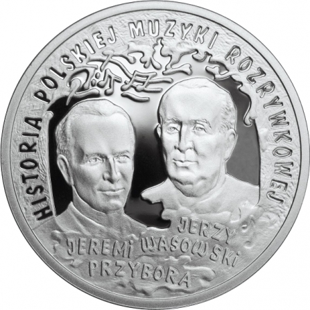 Rewers monety 10 zł Jeremi Przybora, Jerzy Wasowski
