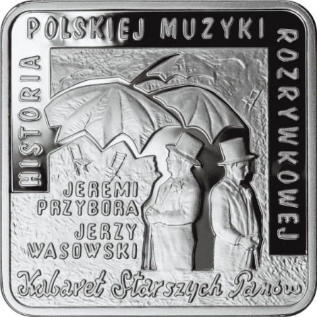 Coin reverse 10 pln Jeremi Przybora, Jerzy Wasowski (square)