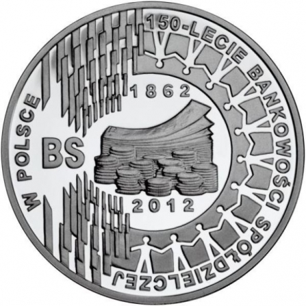 Rewers monety 10 zł 150-lecie bankowości spółdzielczej w Polsce