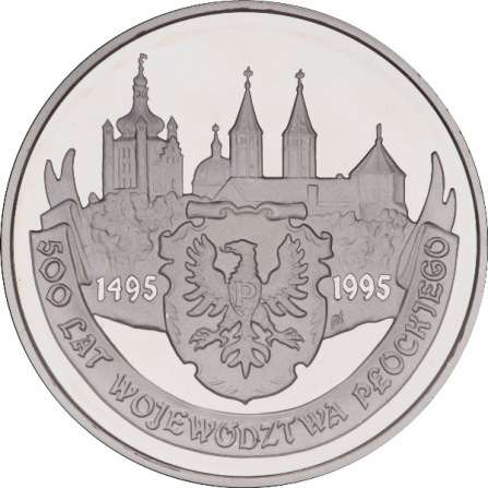 Rewers monety 20 zł 500 lat województwa płockiego (1495-1995)