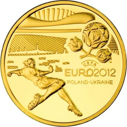 Rewers monety 100 zł Mistrzostwa Europy w Piłce Nożnej UEFA 2012