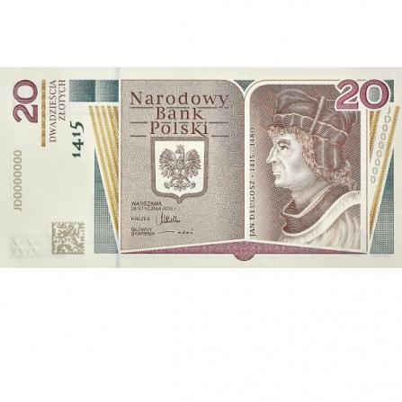 Front 20 pln 600th Anniversary of the Birth of Jan Długosz