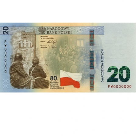 Front 20 pln 80th Anniversary of the outbreak of the Warsaw Uprising
