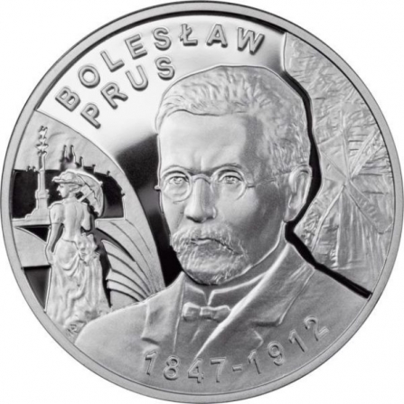 Rewers monety 10 zł Bolesław Prus