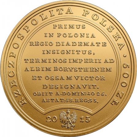 Awers monety500 zł Bolesław Chrobry