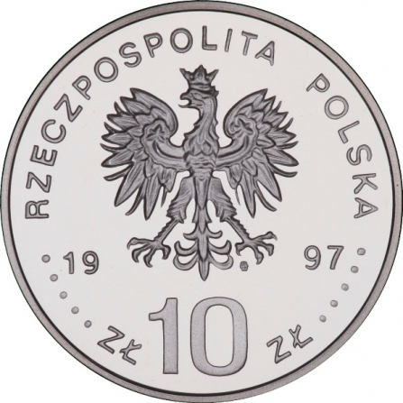 Awers monety10 zł 200-lecie urodzin Pawła Edmunda Strzeleckiego (1797-1873)