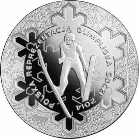 Coin reverse 10 pln Polish Olympic Team Sochi 2014