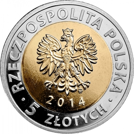 Coin obverse 5 pln 25 years of freedom