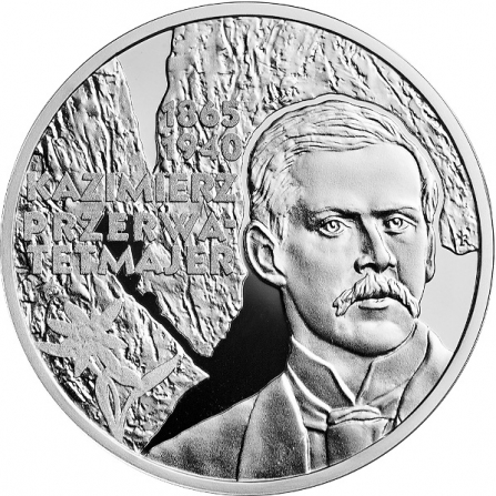 Rewers monety 10 zł 150. rocznica urodzin Kazimierza Przerwy-Tetmajera