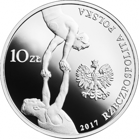 Coin obverse 10 pln 150th Anniversary
of the Establishment of the Gymnastic Society Sokół