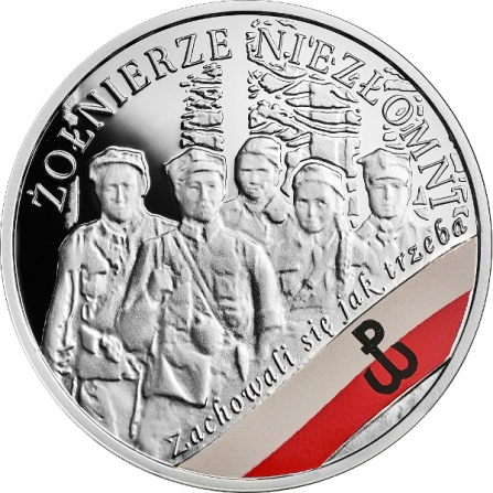 Rewers monety 10 zł Żołnierze Niezłomni