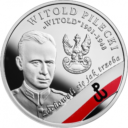 Rewers monety 10 zł Witold Pilecki „Witold”