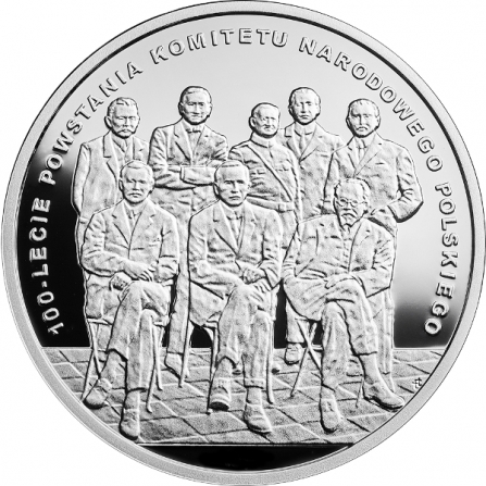 Coin reverse 10 pln 100th Anniversary of the Polish National Committee