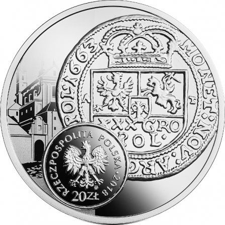 Coin obverse 20 pln Boratynka, tymf of John Casimir Vasa