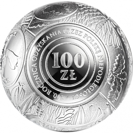 Coin reverse 100 pln 100th Anniversary of Regaining Independence by Poland