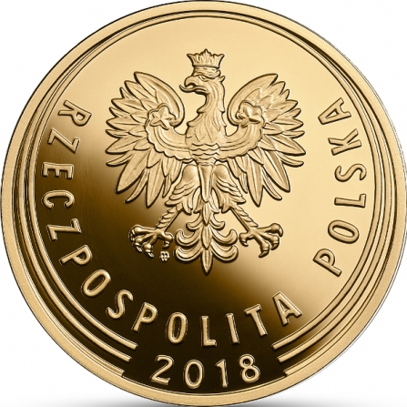 Awers monety1 zł 100. rocznica odzyskania przez Polskę niepodległości