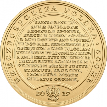 Coin obverse 500 pln Stephen Bathory 
