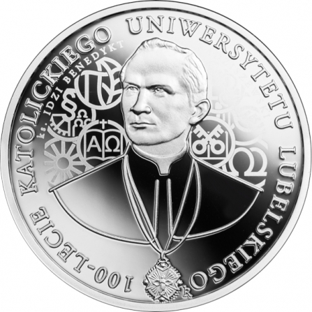 Rewers monety 10 zł 100-lecie Katolickiego Uniwersytetu Lubelskiego