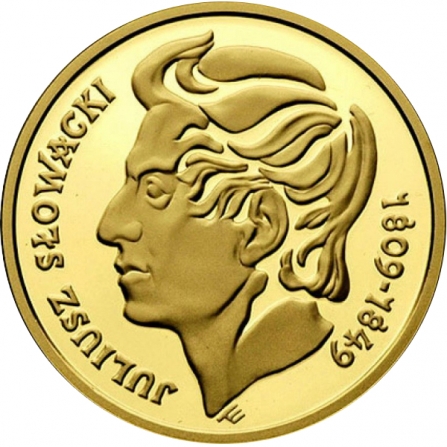 Rewers monety 200 zł Juliusz Słowacki (1809-1849), 150. rocznica śmierci