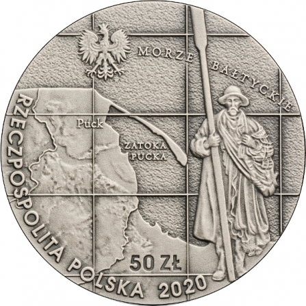 Coin obverse 50 pln 100th Anniversary of Poland’s Wedding to the Baltic Sea