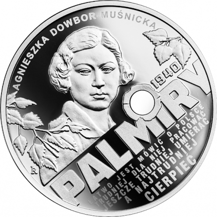 Rewers monety 10 zł Katyń – Palmiry 1940