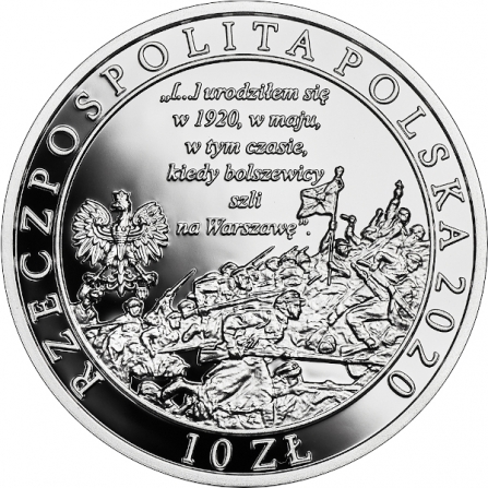 Awers monety10 zł 100. rocznica urodzin Świętego Jana Pawła II (UV)