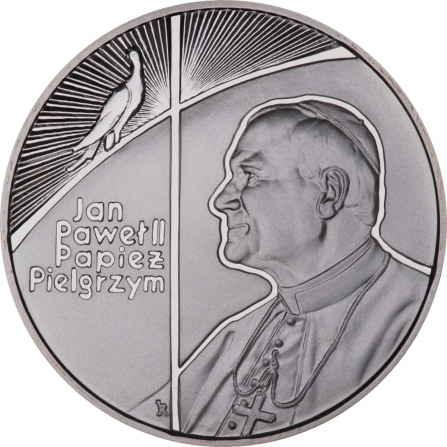 Rewers monety 10 zł Jan Paweł II - Papież Pielgrzym