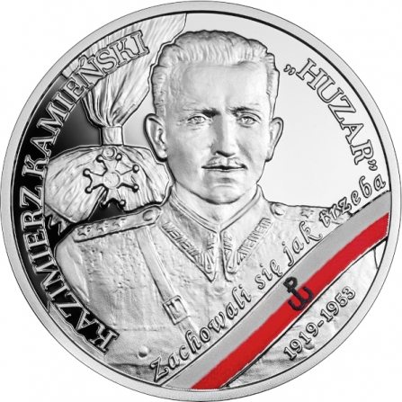 Rewers monety 10 zł Kazimierz Kamieński „Huzar”