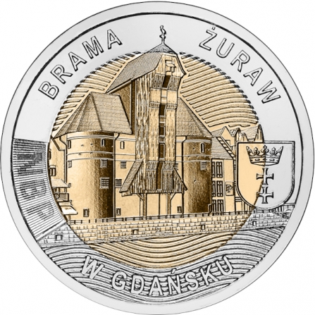 Coin reverse 5 pln The Crane Gate in Gdańsk