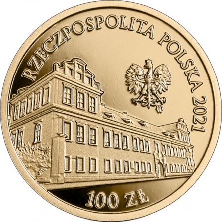 Awers monety100 zł Pałac Biskupi w Krakowie
