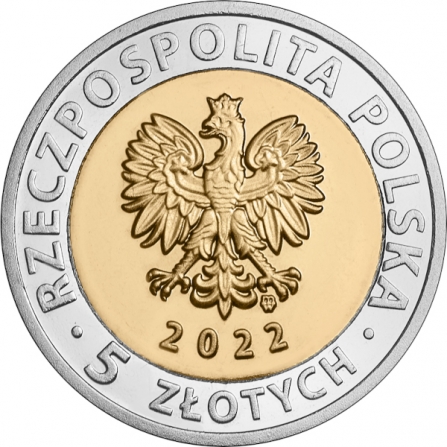 Coin obverse 5 pln Moszna Castle