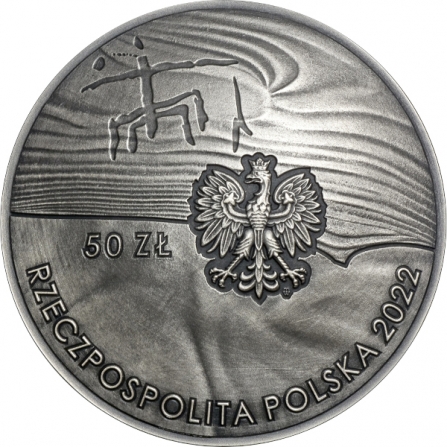 Coin obverse 50 pln 100thAnniversary of the Discovery of the Complex of Prehistoric Striped Flint Mines “Krzemionki”