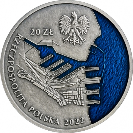 Awers monety20 zł 100-lecie Portu Gdynia