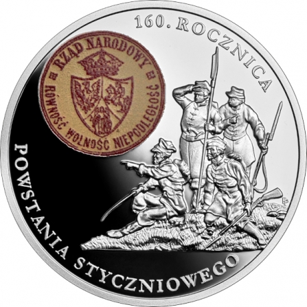Rewers monety 20 zł 160. rocznica Powstania Styczniowego