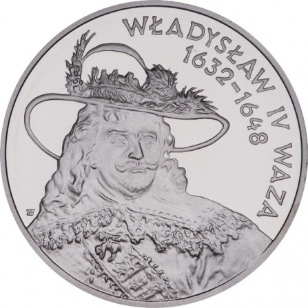 Rewers monety 10 zł Władysław IV Waza (1632-1648), popiersie